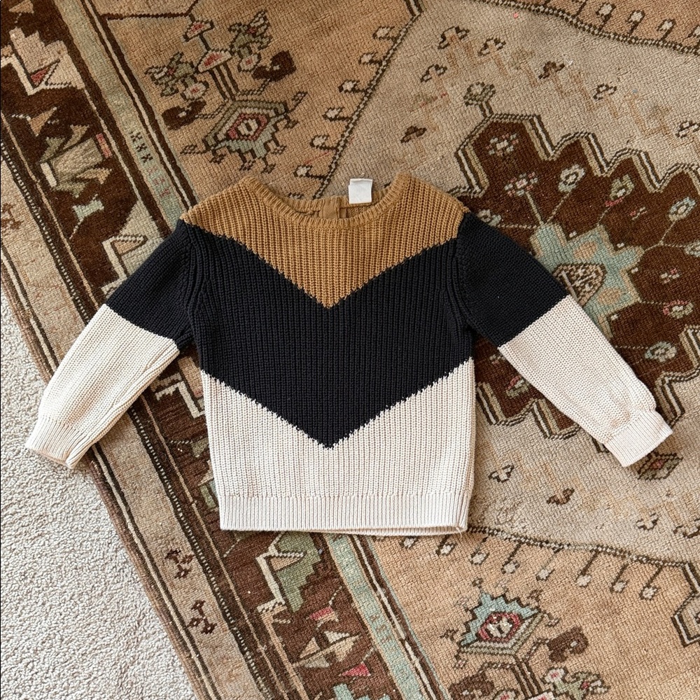 H&M Kids // color block knit sweater